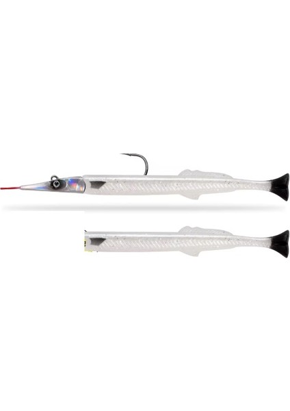 D1 Balıkçılık Iğne Balığı Cazibesi G Deniz Nehir Batan Yumuşak Cazibesi Pike Tuna Silikon Yem Esnek Kuyruk Olta Takımı 130MM/12.2G No:1--No:02