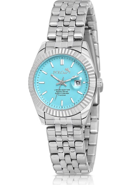 Mercan Takvimli Kadın Kol Saati Zirkon Taşlı Yuvarlak Bileklik Kombin Gümüş Mavi Renk PL-1519B7 indirimleri