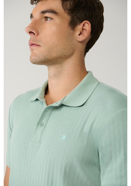 Erkek Su Yeşili 3 Düğmeli Polo Yaka T-shirt Jakarlı Regular Fit A41y1354 fiyatları