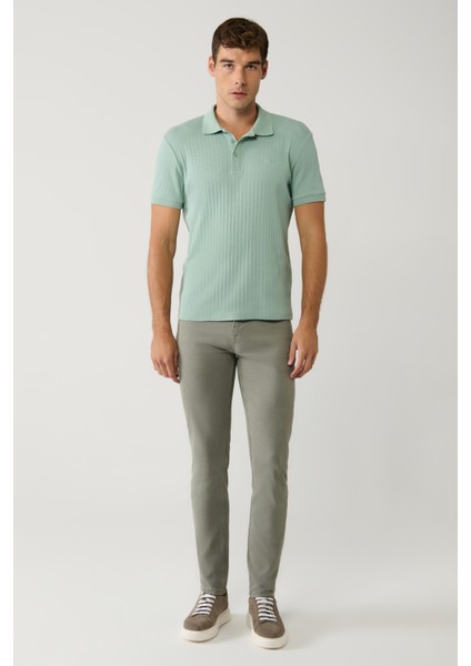 Erkek Su Yeşili 3 Düğmeli Polo Yaka T-shirt Jakarlı Regular Fit A41y1354 indirimleri