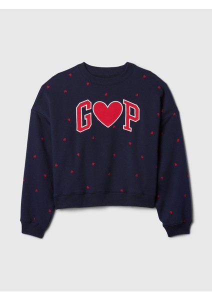 Kadın Lacivert Gap Logo Oversize Fleece Sweatshirt fiyatları