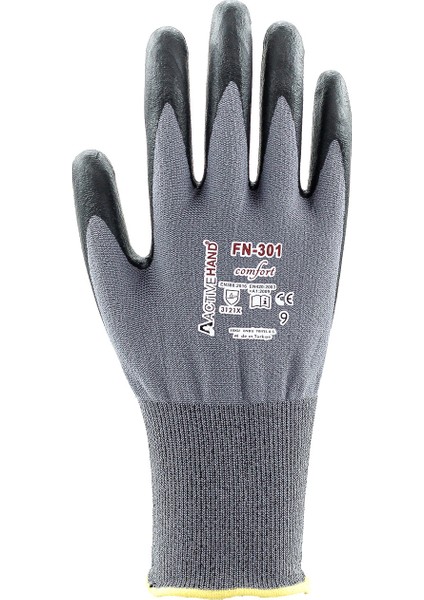 FN-301 Köpük Nitril Kaplı Eldiven No:10 12 Çift