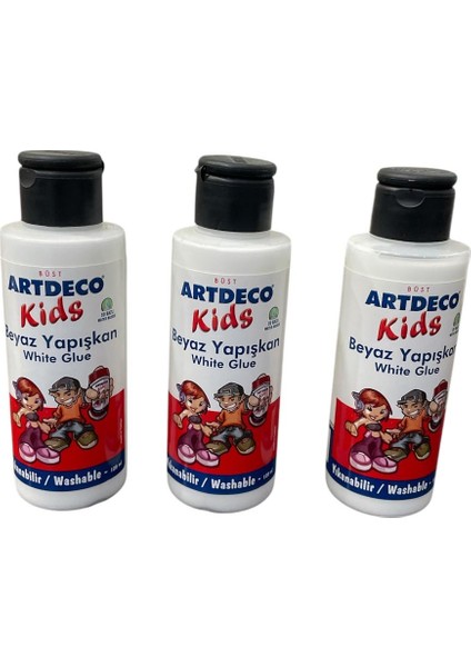 Kids Beyaz Tutkal 120 ml 3'lü Set
