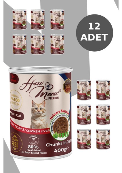 12 Adet Jöleli Parça Etli Yetişkin Kedi Yaş Maması Tavuk Ciğerli fiyatları