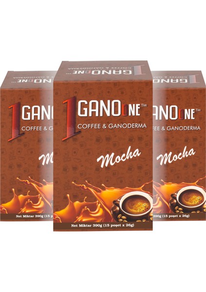 2 Kutu Ganoone Mocha, Ganoderma Reishi Mantarı Özütlü Kahve Karışımı - (30 Poşet x 26g)