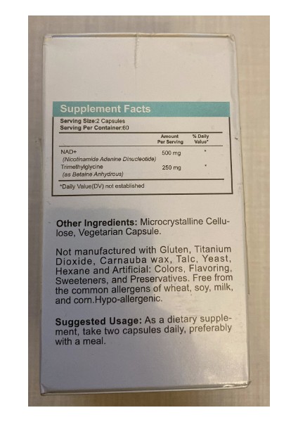Lab Liposomal Nad Supplement, Highest Nad+ Potency For Anti-Aging, Energy, Focus - 120 Capsul.made In Usa