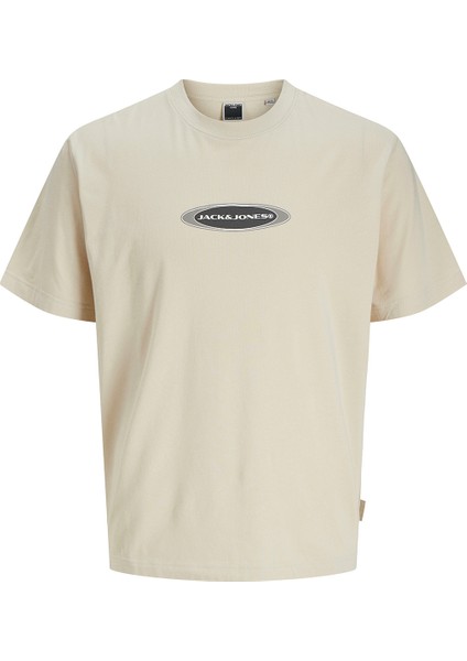 Pacer Branding Print Crew Neck Erkek Bej Yuvarlak Yaka Tişört
