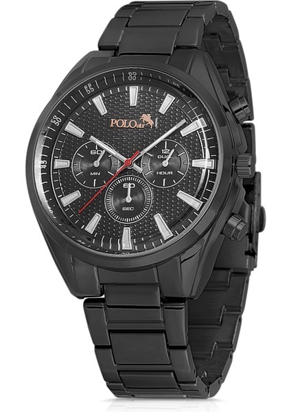 Erkek Metal Kasa Kol Saati Cüzdan Kemer Kartlık Parfüm Kombin Siyah Set PL-0846E1