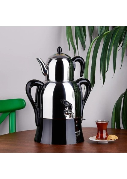 50 Bardaklık Paslanmaz Çelik Semaver (1.1l+3l): Çay Keyfiniz Hiç Bitmesin!