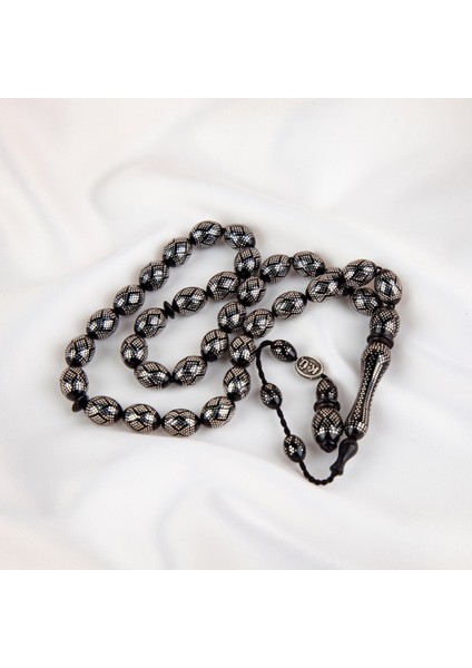 Kuka 925AYAR Ağır Gümüş Çakım 8.5X12MM Tesbih -Kamil Ünlüel Usta Işi modelleri