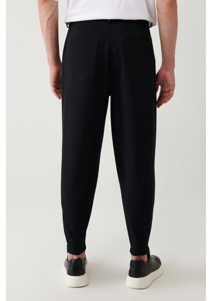 Erkek Siyah Smyrna Baggy Fit Pantolon Klasik Bel Pileli Örme A41y3075 indirimleri