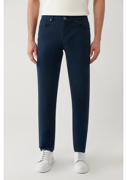 Erkek Lacivert Klasik Bel 5 Cep Slim Fit Pantolon A41Y3071 fiyatları
