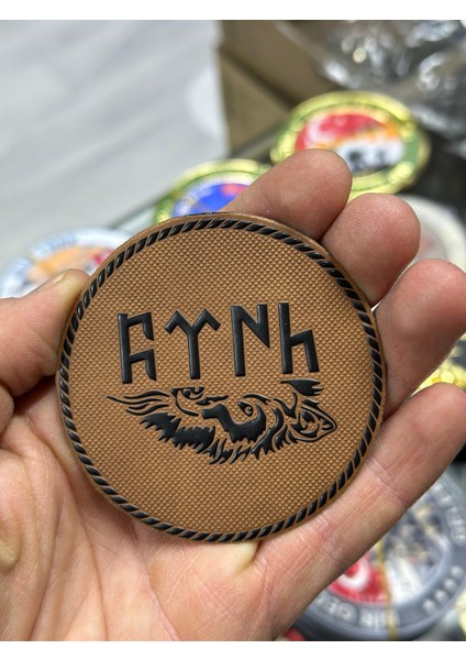 "f T N H "yazılı 3D Lazer Kesim Arkası Cırtlı Patch