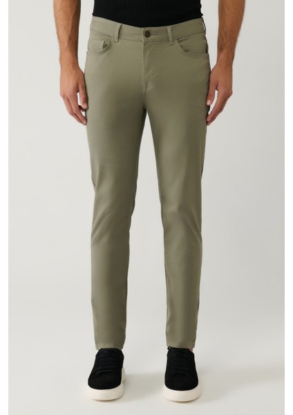 Erkek Haki Klasik Bel 5 Cep Slim Fit Pantolon A41Y3071 fiyatları