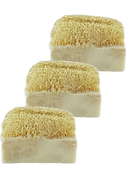 Doğal Kabak Lifli Kaymaklı Sabun 120 gr Üçlü Set