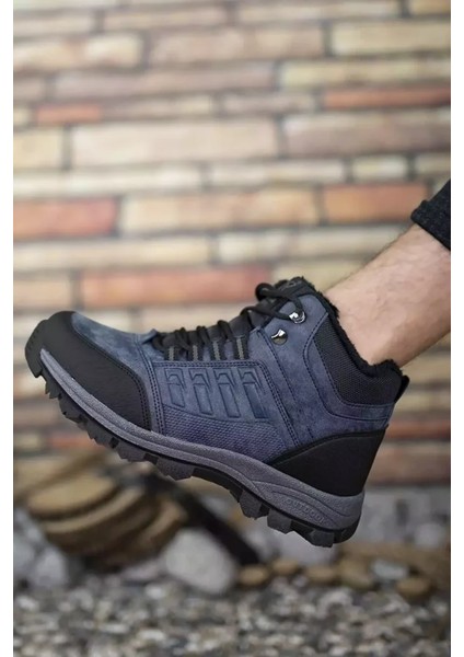 Unisex Lacivert Içi Kürklü Kaymaz Taban Bot