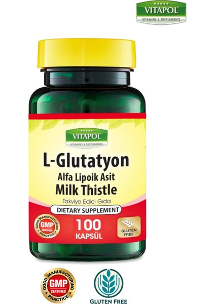 L-Glutatyon 500 Mg+Alfa Lipoik Asit+Milk Thistle 100 Kapsül