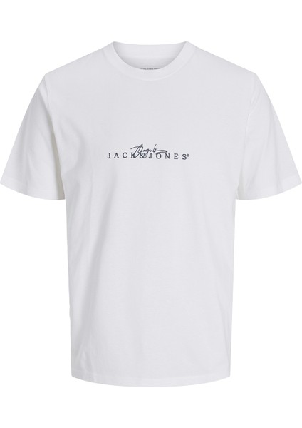 Jack&jones Varenna Branding Crew Neck Erkek Beyaz Yuvarlak Yaka Tişört