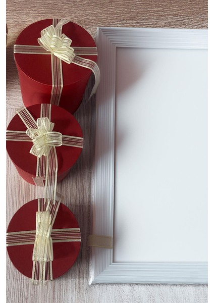 Silindir Hediye Kutusu Fiyonklu 3 Adet Kırmızı Silindir Kutu modelleri