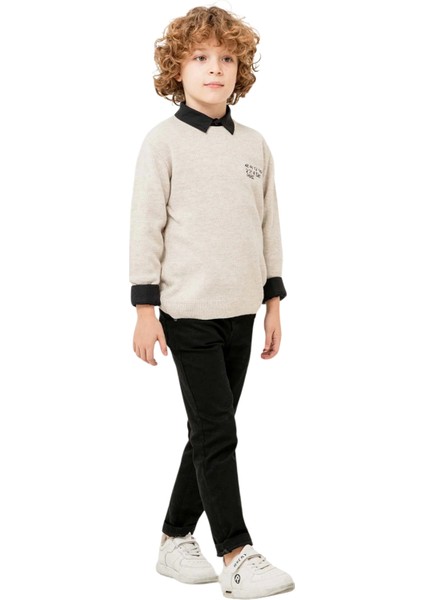 Paris Detaylı Jeans Pantolonlu Kazaklı Takım