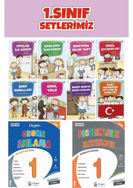 (Sınıf: 1) 2.Dönem Problemlerle Matematik / Okuma Anlama / 8 Li Hikaye Seti