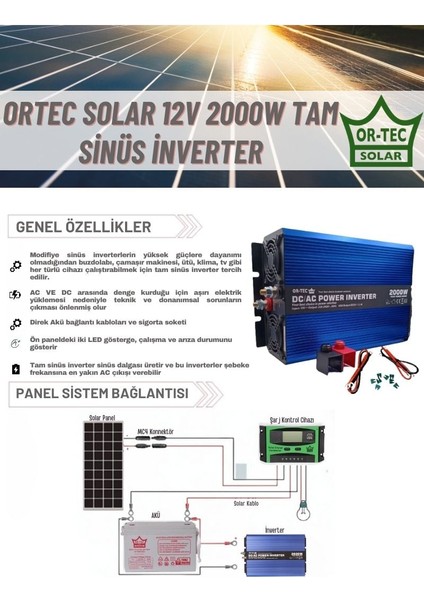 Ortec ORT2000 12V 2000W Tam Inverter