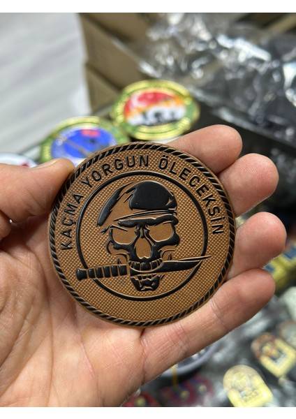 "kaçma Yorgun Oleceksın" Yazılı 3D Lazer Kesim Arkası Cırtlı Patch