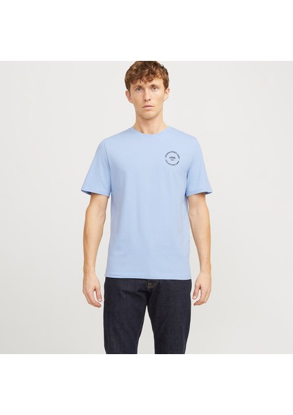 Jack&jones Simon Crew Neck Erkek Mavi Yuvarlak Yaka Tişört