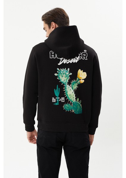 Esw 2747 Sırt Baskılı Kapşonlu 3 Plik Şardonlu Erkek Sweat