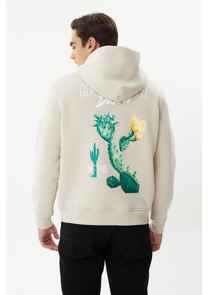 Esw 2747 Sırt Baskılı Kapşonlu 3 Plik Şardonlu Erkek Sweat