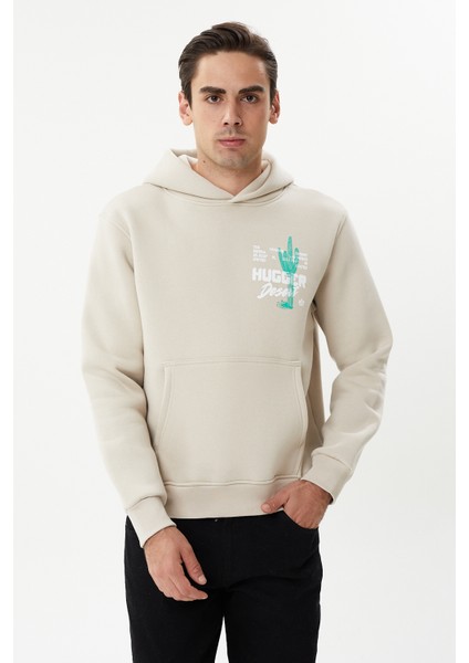 Esw 2747 Sırt Baskılı Kapşonlu 3 Plik Şardonlu Erkek Sweat fırsatları