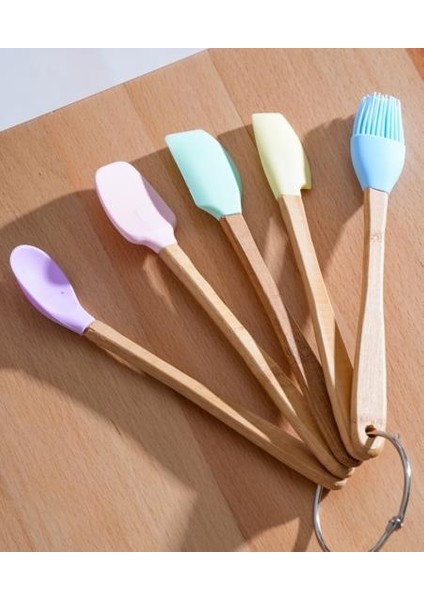 Candy 5 Li Mini Bambu Spatula Seti / Renkli