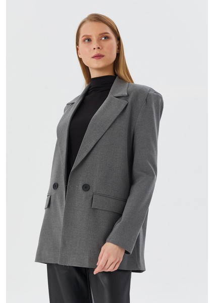 Oversize Blazer Ceket Grı modelleri