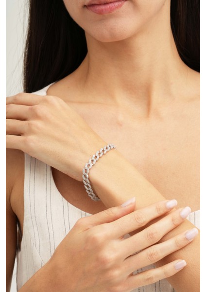 Taşlı Gurmet Gümüş Zincir Bileklik 3476 modelleri