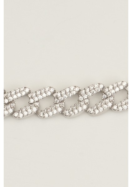 Taşlı Gurmet Gümüş Zincir Bileklik 3476