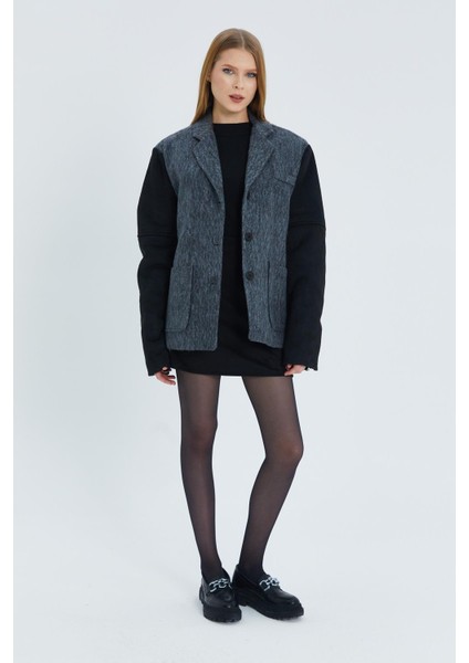 Kaşe Blazer Ceket Grı