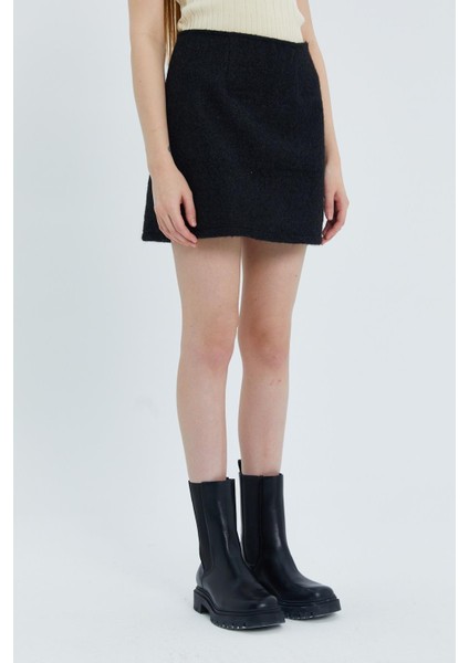 Kaşe Mini Etek Sıyah fırsatları