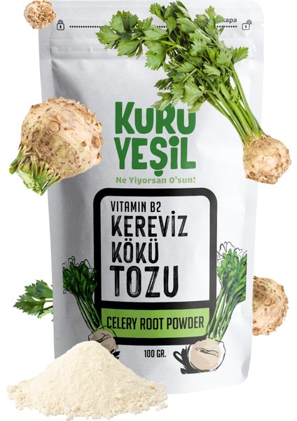 Kök Kereviz Tozu - Celery Powder - Gluten Içermez - Vegetables Powder - Kereviz Tozu 100 gr
