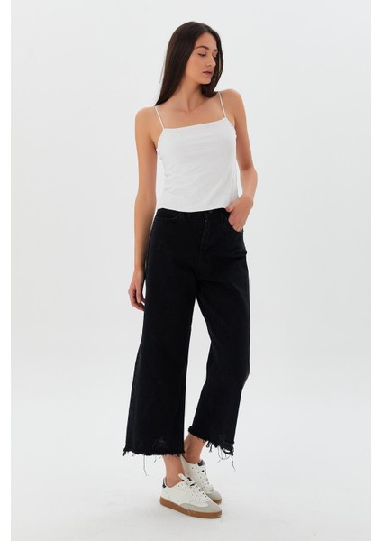Wide Leg Jean Sıyah