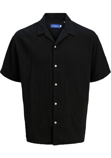 Jack&jones Easter Patras Resort Erkek Siyah Klasik Yaka Gömlek