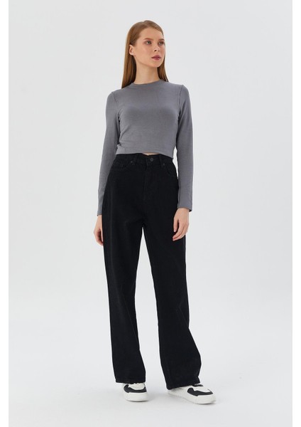 Wide Leg Denim Sıyah modelleri