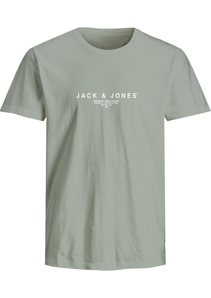 Jack&jones Blaharris Crew Neck Erkek Gri Yuvarlak Yaka Tişört
