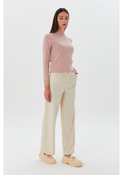 Yarım Balıkçı Yaka Kazak Pudra