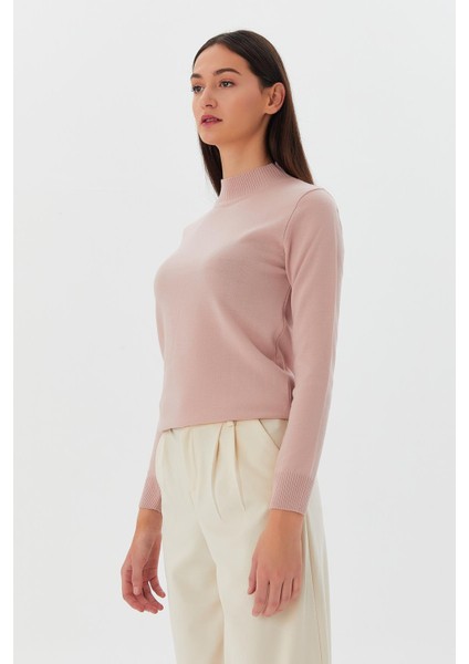 Yarım Balıkçı Yaka Kazak Pudra modelleri