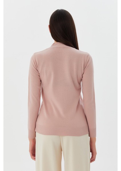 Yarım Balıkçı Yaka Kazak Pudra indirimleri