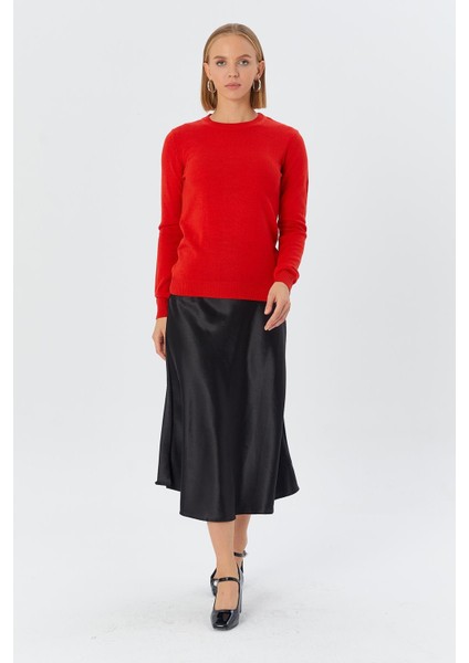 Bisiklet Yaka Triko Kazak Vişne fiyatları