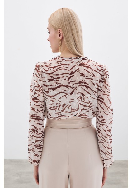 Puantiye Dokulu Bodysuit - Kahve indirimleri