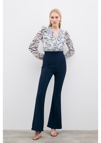 Puantiye Dokulu Bodysuit - Mavi indirimleri