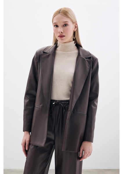 Salaş Deri Ceket - Kahve indirimleri