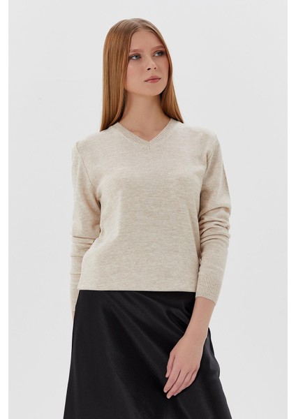 V Yaka Triko Kazak Taş